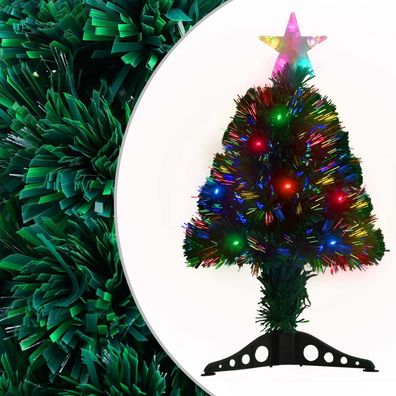 vidaXL Weihnachtsbaum mit Beleuchtung und Ständer 64 cm Glasfaser