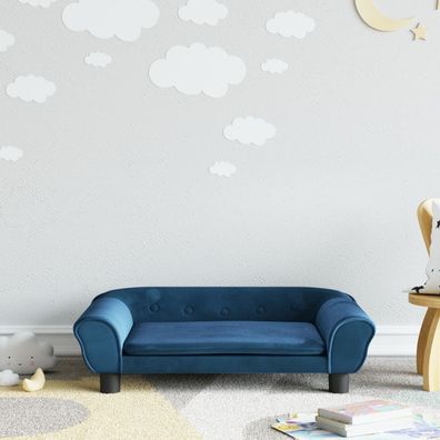 vidaXL Kindersofa Blau 70x45x26 cm Samt