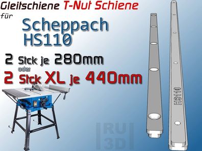 T-Nut Schiene Gleitschiene f. Scheppach HS110, Bau Schiebeschlitten