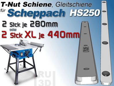 T-Nut Schiene Gleitschiene f. Scheppach HS250, Bau Schiebeschlitten