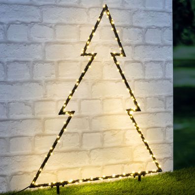 LED Gartenstecker Tanne mit 175 LED - 60x53cm - Garten Deko Weihnachtsbaum Außen