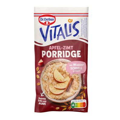 Dr. Oetker Vitalis Porridge Apfel Zimt eine warme Hafermahlzeit 58g