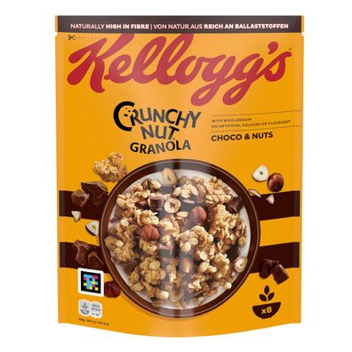 Kelloggs Crunchy Nut Oat Granola Choco und Hazelnut Packung 380g