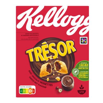 Kellogg Tresor Choco Nougat mit knusprigen Getreidekissen 410g