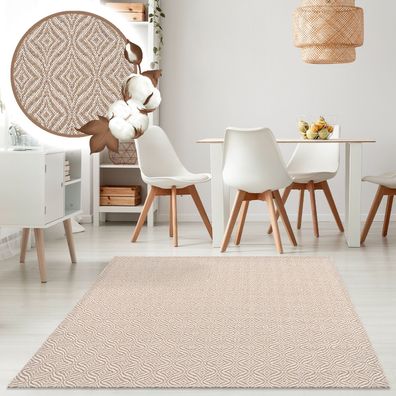 Teppich - Baumwolle - Cream - Boho Wohnzimmer Flur Läufer