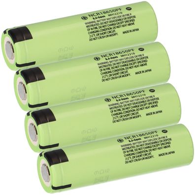 4x Panasonic Zelle NCR 18650 PF 2900mAh 3,6V Lithium Akku