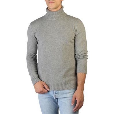 100% Cashmere - Pullover - T-NECK-M-800-GREY - Herren