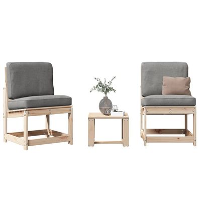 vidaXL 3-tlg. Garten-Lounge-Set Massivholz Kiefer