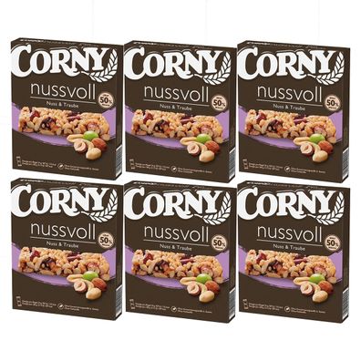 Corny nussvoll Nuss und Traube einzeln verpackte Riegel 96g 6er Pack