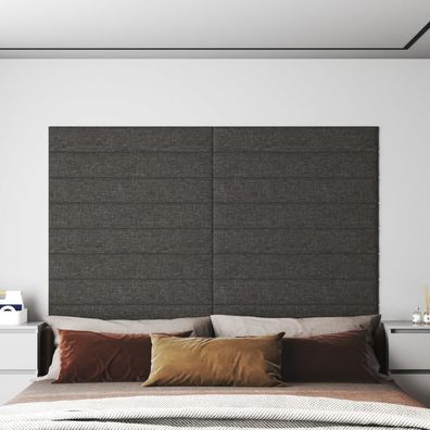 vidaXL Wandpaneele 12 Stk. Dunkelgrau 90x15 cm Stoff 1,62 m²