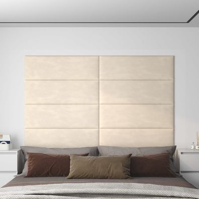 vidaXL Wandpaneele 12 Stk. Creme 90x30 cm Samt 3,24 m²
