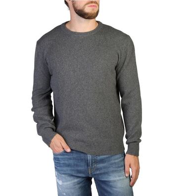 100% Cashmere - Pullover - C-NECK-M-820-GREY - Herren