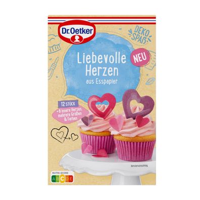 Dr. Oetker Liebevolle Herzen 12 Stück süße Dekore Packung 7g