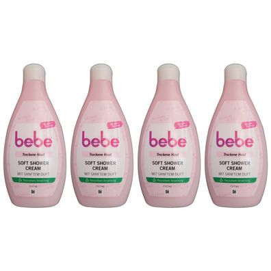 12,87EUR/1l 4 x Bebe Soft Shower Cream Cremedusche Pflegedusche 250ml Flasche