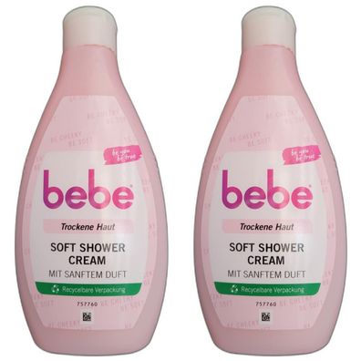 16,60EUR/1l 2 x Bebe Soft Shower Cream Cremedusche Pflegedusche 250ml Flasche