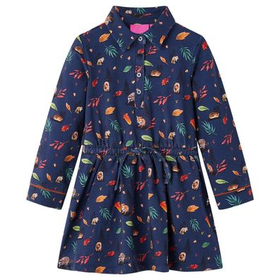 Kinderkleid mit Langen Ärmeln Marineblau 92