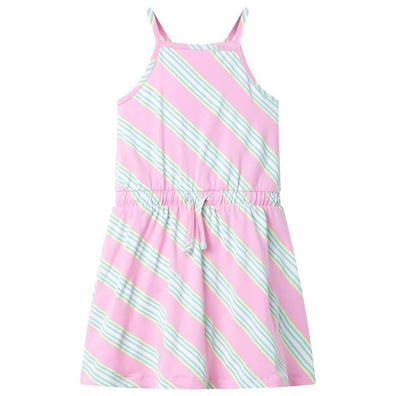 Kinderkleid mit Kordelzug Ärmellos Rosa 128