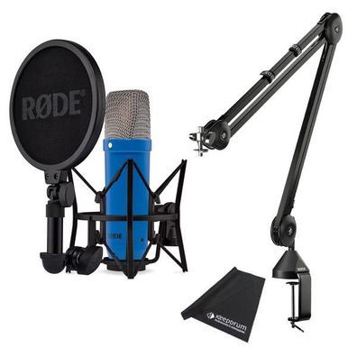 Rode NT1 Signature Cobalt Blau Mikrofon mit PSA-1 Gelenkarm