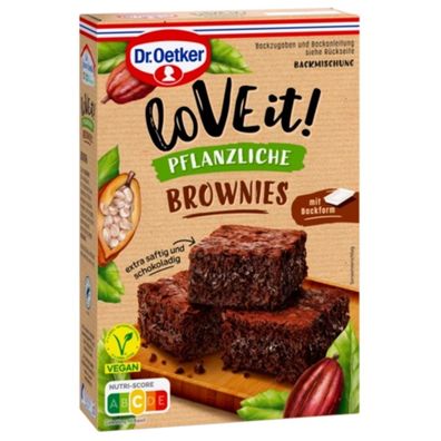 LoVE it Brownies Backmischung für schokoladig und pflanzlich 480g