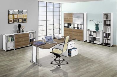 Kerkmann Büroschrank Anbauregal 7388 Artline 5 OH 78x38x185 cm Chrom