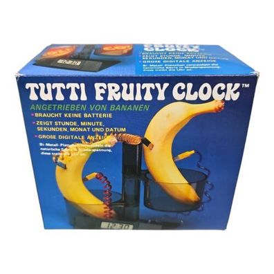 Retro Uhr Tutti Fruity Clock Funktioniert durch Säure Banane Apfel Pflanzen 1984