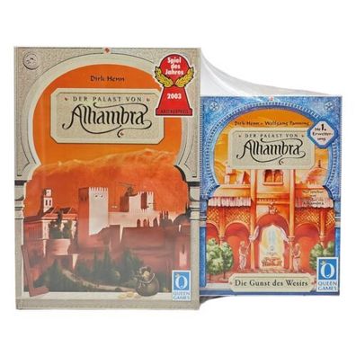 Der Palast von Alhambra + 1. Erweiterung Set Familienspiel Queen Games 2004 NEU