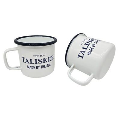 Talisker Whisky Becher 250ml Tasse Whiskey Emaille Camping Becher mit Henkel Neu