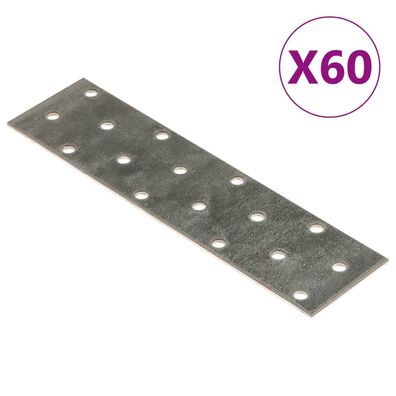 vidaXL Lochplatten 60 Stk. 2 mm 160x40 mm Verzinkter Stahl