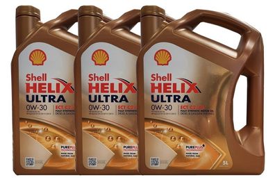 Shell Helix Ultra ECT C2/ C3 0W-30 , 3x5 Liter MB 229.51, 229.31, Fiat