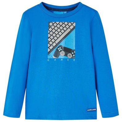 Kinder-Langarmshirt Kobaltblau 104