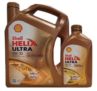 Shell Helix Ultra ECT C2/ C3 0W-30 1x5 + 1 x1 Liter , VW 50400, VW 50700