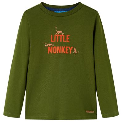 Kinder-Langarmshirt Dunkles Khaki 92