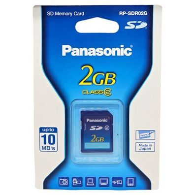 2GB Secure Digital Memory Card Class 2 SD Karte Panasonic Neu