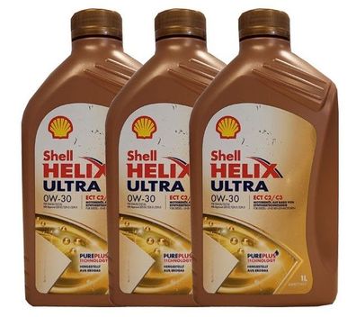 Shell Helix Ultra ECT C2/ C3 0W-30 3x1 Liter , MB 229.52, VW 50700 Longlife 3