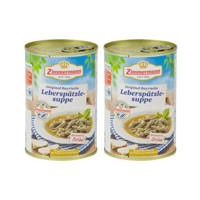 Food-United bayerische LeberspätzleSuppe Zimmermann Fleischwerke 2x400ml Dose