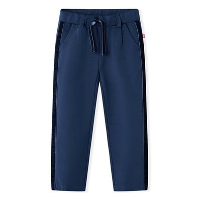 Kinderhose mit Schwarzen Zierleisten Marineblau 128