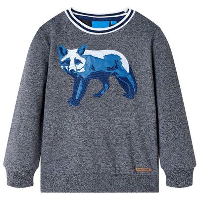 Kinder-Sweatshirt Marineblau Melange 116