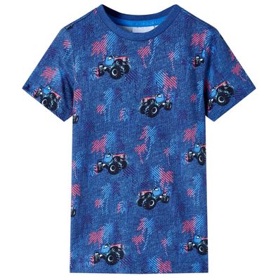 Kinder-T-Shirt Dunkelblau Melange 128