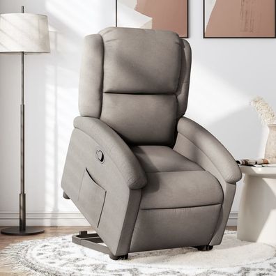 vidaXL Relaxsessel mit Aufstehhilfe Taupe Stoff