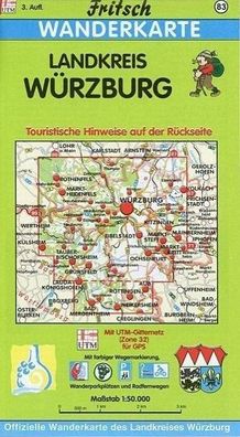 Landkreis W?rzburg 1 : 50 000. Fritsch Wanderkarte,