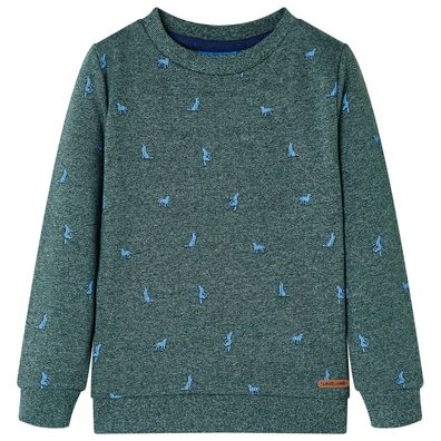 Kinder-Sweatshirt Dunkelgrün Melange 140