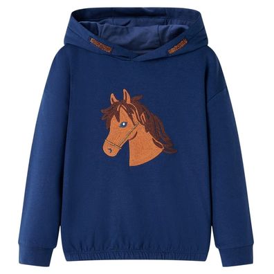 Kinder-Kapuzenpullover Marineblau 140