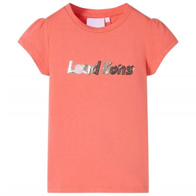 Kinder-T-Shirt mit Flügelärmeln Korallenrosa 104