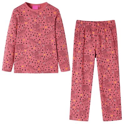 Kinderpyjama mit Langen Ärmeln Altrosa 104