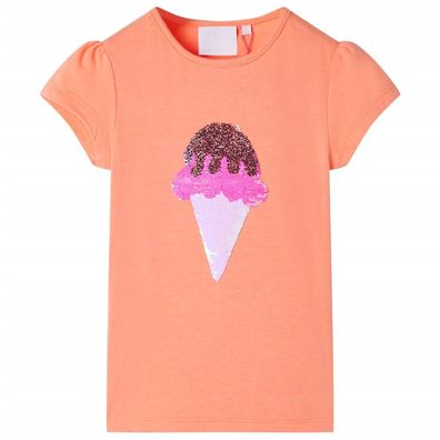 Kinder-T-Shirt Neonorange 140