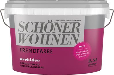 2,5L Schöner Wohnen Trend Wandfarbe matt Orchidee