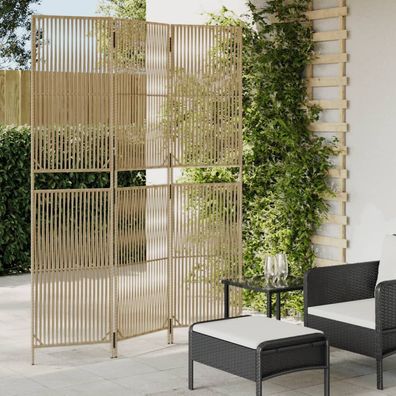 vidaXL Paravent 3-tlg. Beige Poly Rattan