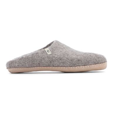 egos Filz Pantoffel Hausschuh slip on simple aus Schafwolle Natural Grey