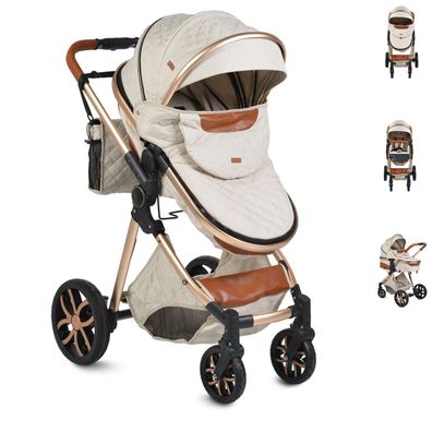 B-Ware Moni Kinderwagen Alma Sportsitz Tragetasche umbaubar Wickeltasche beige