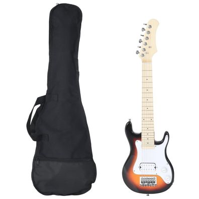 vidaXL E-Gitarre für Kinder mit Tasche Braun und Weiß 3/4 30"